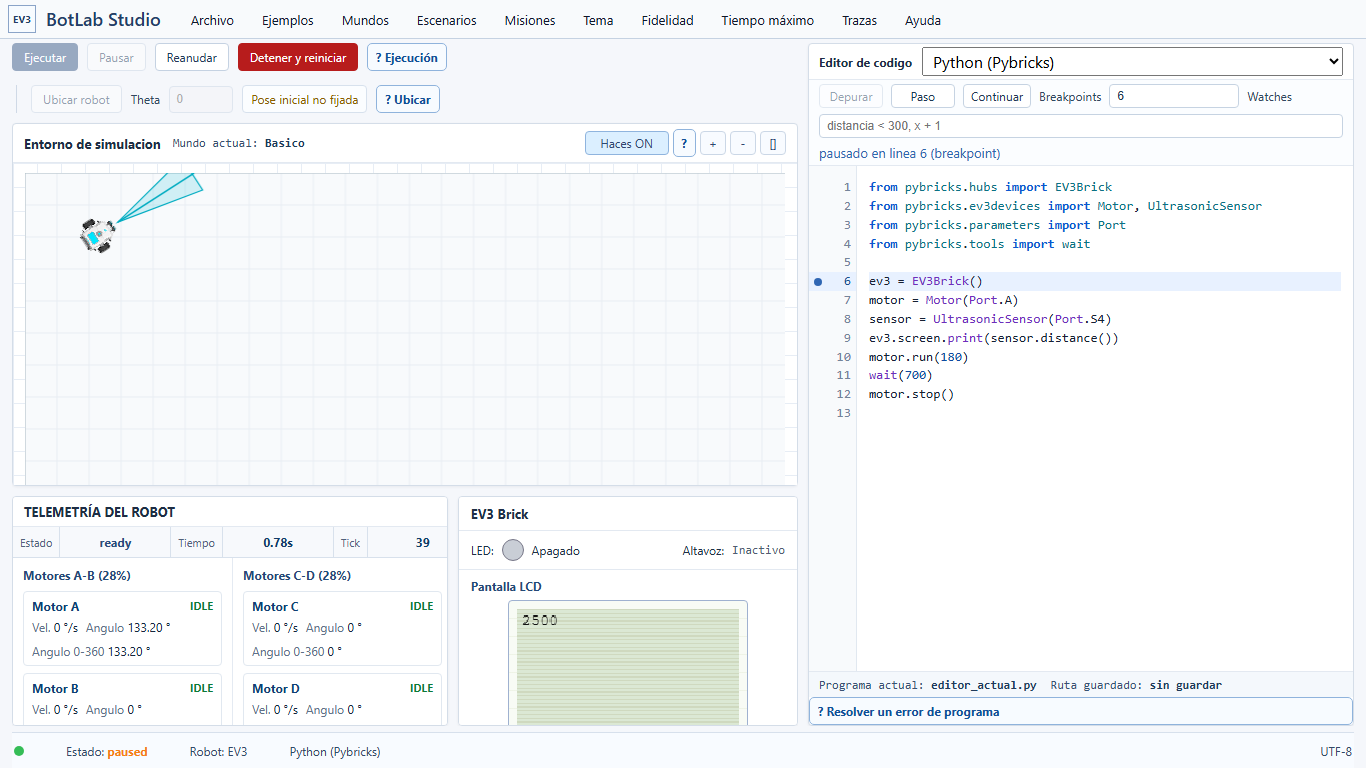 Depuración con breakpoints y ejecución paso a paso